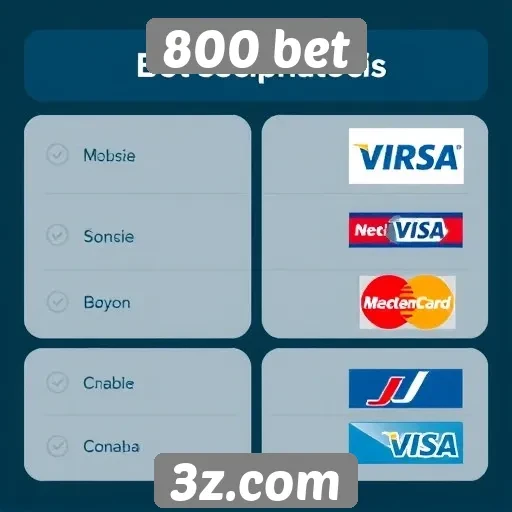 Métodos de pagamento variados no site 800 bet